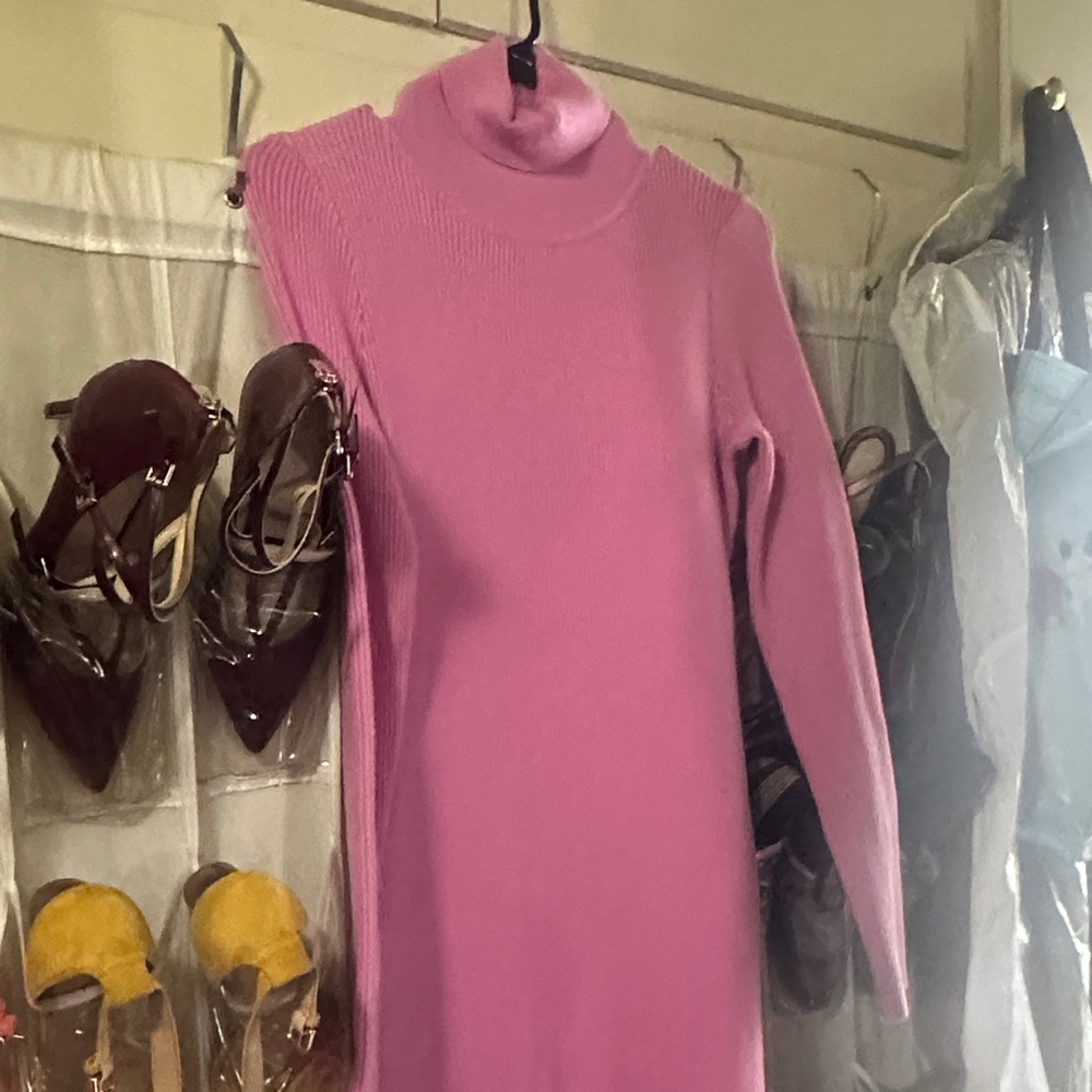 Lulu's Vibrant Pink Long Sleeve Dress